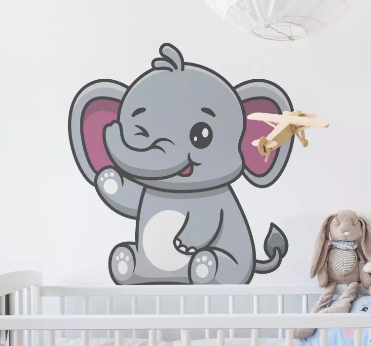 Sticker chambre enfant charmante sculpture d'éléphant - TenStickers