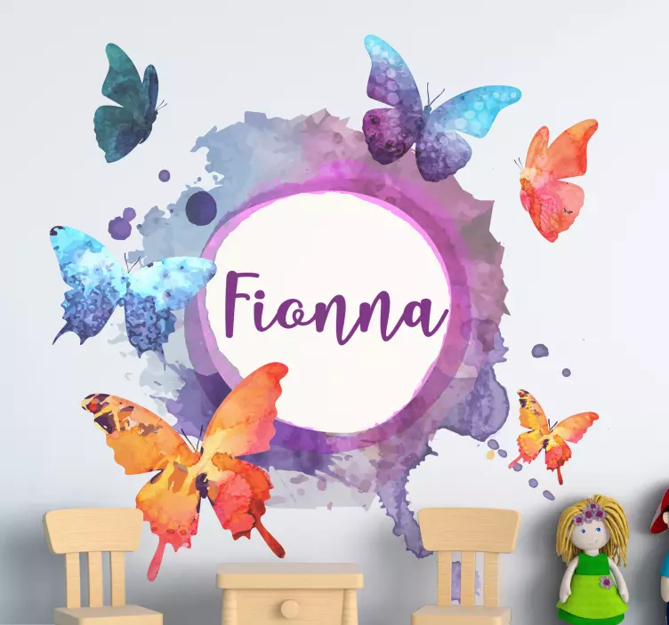 Sticker chambre enfant composition de papillons vibrants - TenStickers