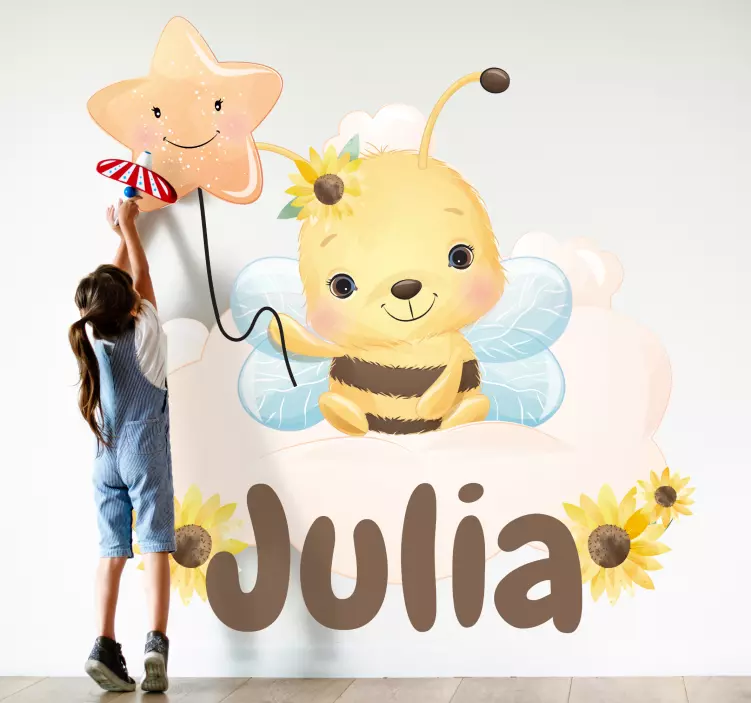 Sticker chambre enfant design abeille charmant - TenStickers