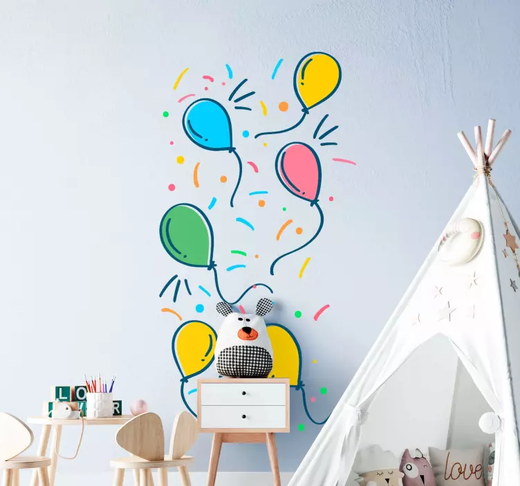 Sticker chambre enfant conception de ballons colorés - TenStickers