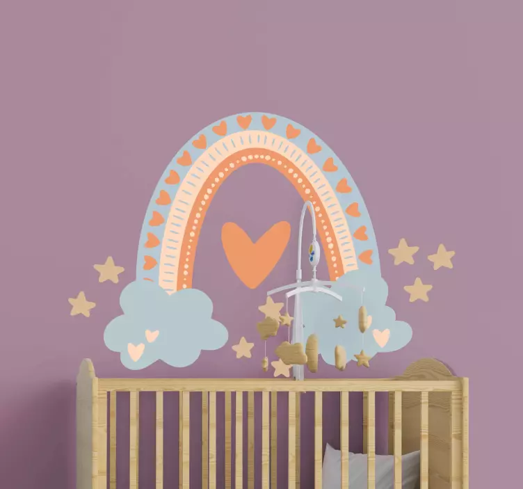Sticker chambre enfant design arc-en-ciel joyeux - TenStickers