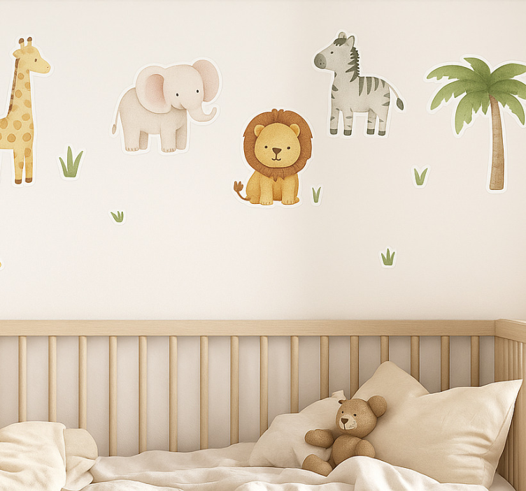 Sticker chambre enfant ensemble jungle bohème - TenStickers