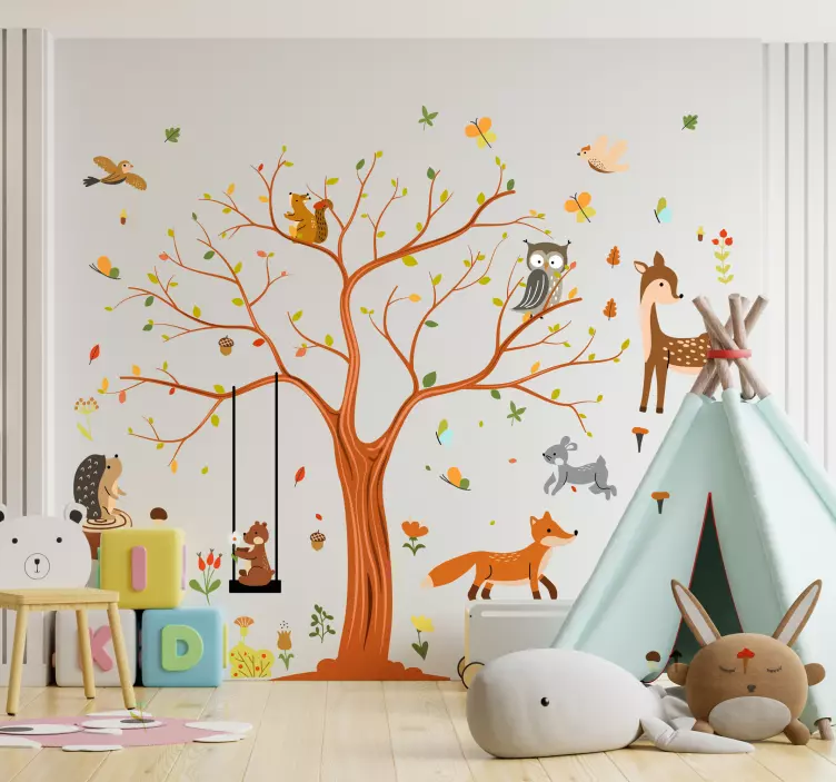 Sticker chambre enfant faune d'automne - TenStickers