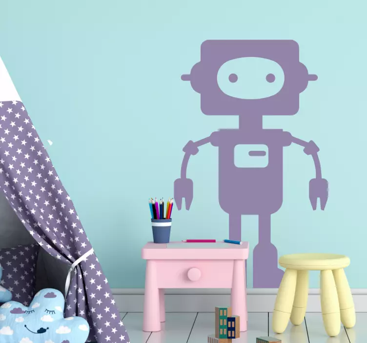 Sticker chambre enfant figurine de robot fantaisiste - TenStickers