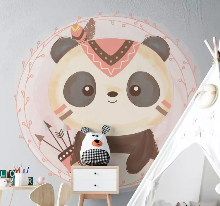 Sticker chambre enfant figurine panda charmant - TenStickers
