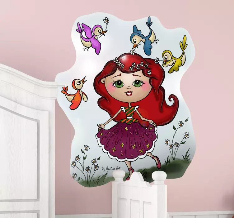 Sticker chambre enfant fille fée enjouée - TenStickers
