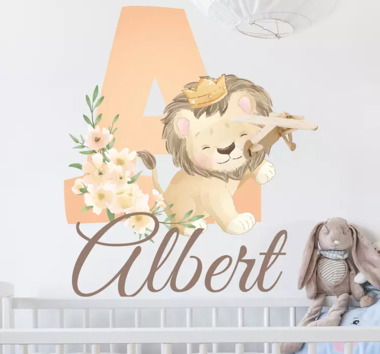 Sticker chambre enfant illustration de lion mignon - TenStickers