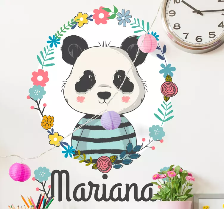 Sticker chambre enfant illustration de panda mignon - TenStickers