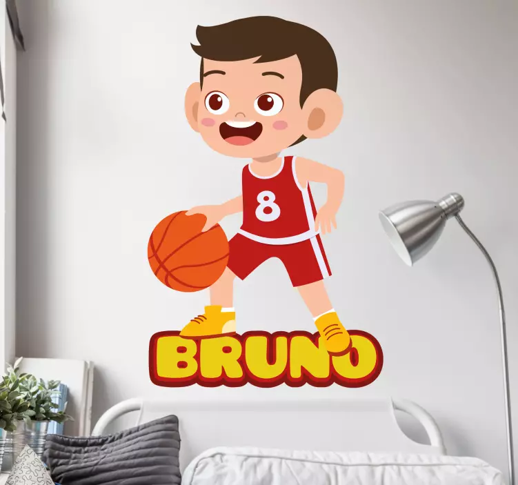 Sticker chambre enfant joueur de basket mignon - TenStickers