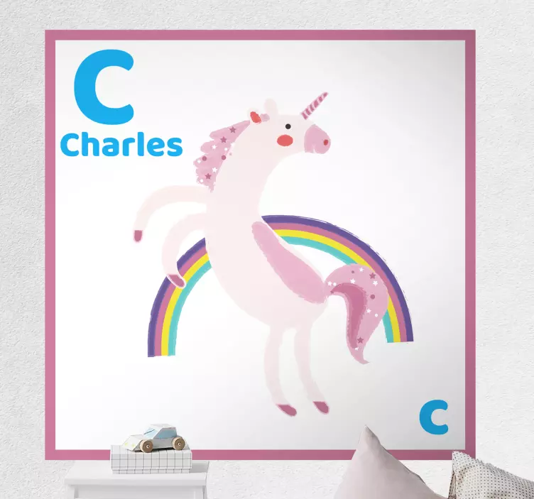 Sticker chambre enfant licorne mignonne fantasy - TenStickers