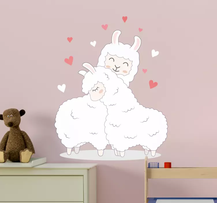 Sticker Chambre Enfant Llamas d'amour - TenStickers