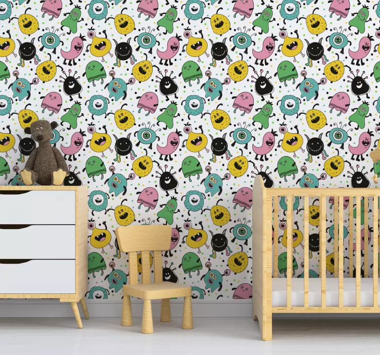Sticker chambre enfant motifs de monstres mignons - TenStickers