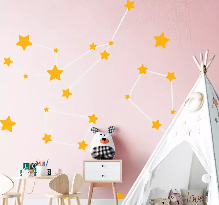 Sticker chambre enfant motifs d'étoiles brillantes - TenStickers