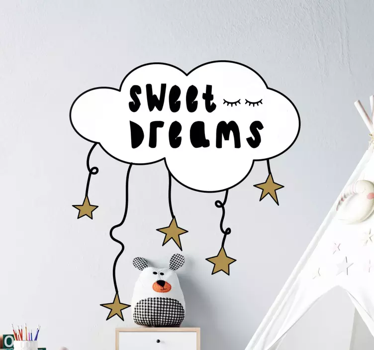 Sticker chambre enfant nuage avec étoiles - TenStickers