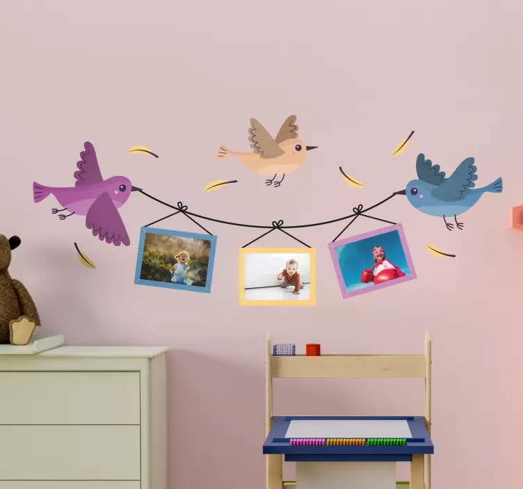 Sticker Chambre Enfant Oiseaux Cadres Photo - TenStickers