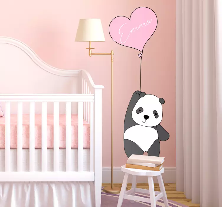 Sticker Chambre Enfant Panda et Prénom - TenStickers