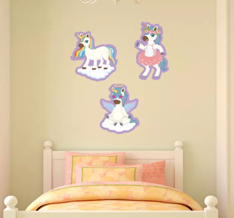Sticker chambre enfant conception originale de licorne - TenStickers