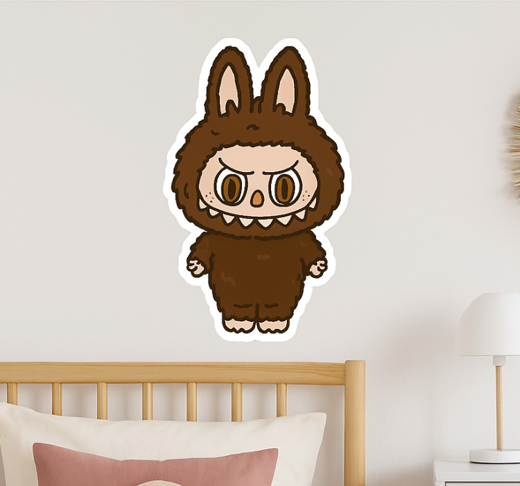 Sticker chambre enfant poupée monstre marron - TenStickers