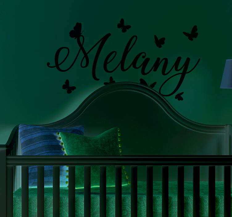 Sticker Chambre Enfant Prénom avec papillons - TenStickers