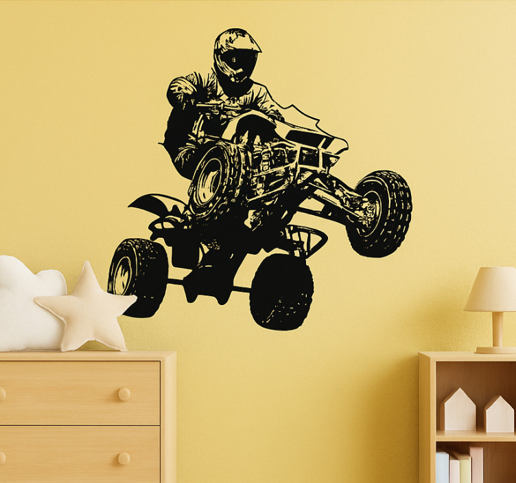 Sticker chambre enfant quad de freestyle extrême - TenStickers