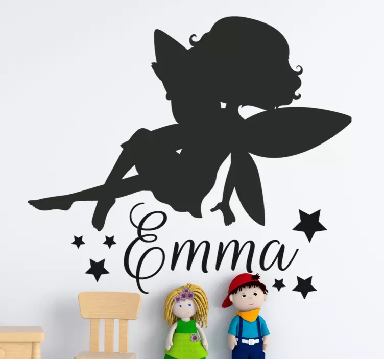 Sticker chambre enfant silhouette de fille féerique - TenStickers
