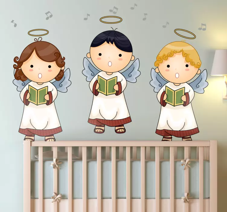Sticker chambre enfant trio d'anges chanteurs - TenStickers