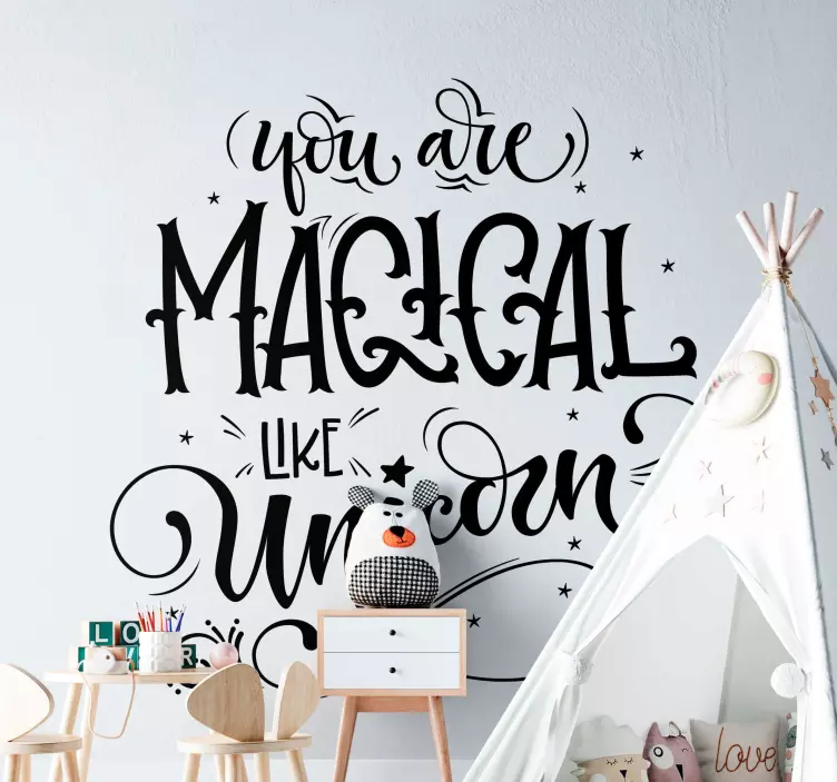 Sticker chambre enfant tu es magique comme une licorne - TenStickers