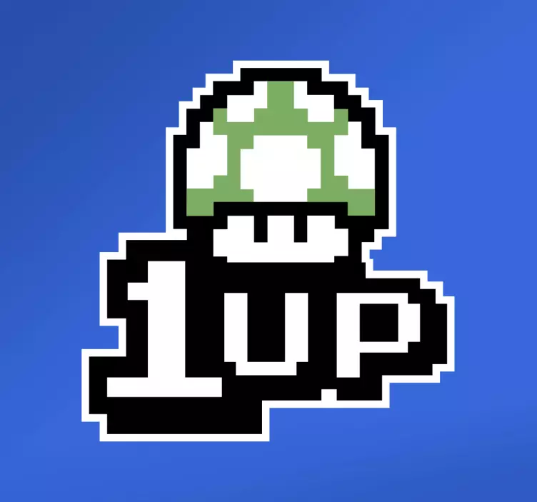 Sticker jeu vidéo champignon 1up - TenStickers