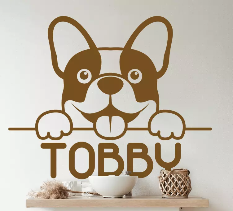 Sticker chien Mignon chien monochrome furtivement - TenStickers