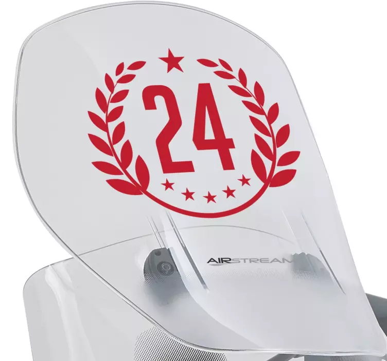 Sticker moto personnalisé chiffres et laurier - TenStickers