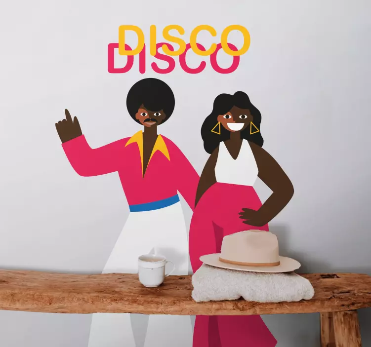 Sticker cinéma tv et jeux vidéo duo de danse disco - TenStickers