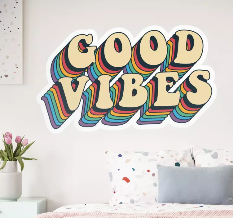 Sticker vintage Good vibes années 70 - TenStickers