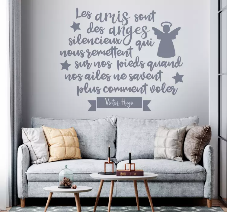 Sticker citation amitié forte Victor Hugo - TenStickers