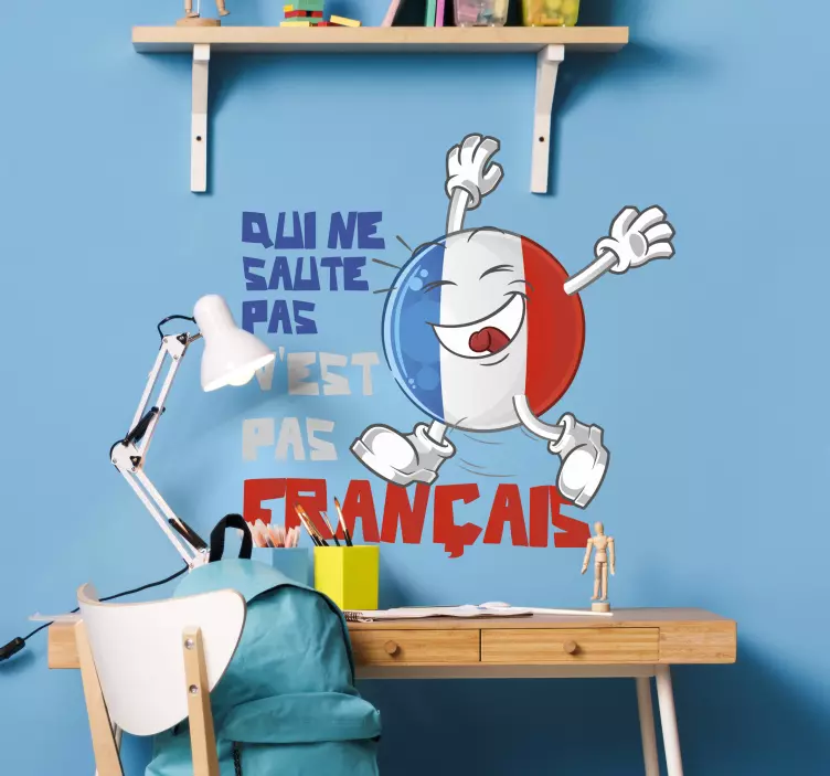Autocollant citation française Qui ne Saute Pas - TenStickers