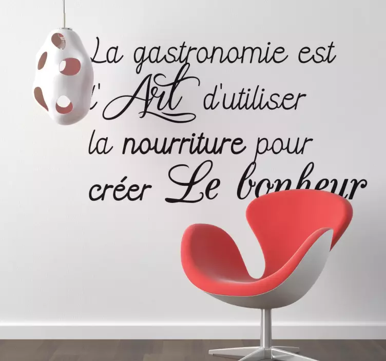 Sticker cuisine citation gastronomie art bonheur - TenStickers