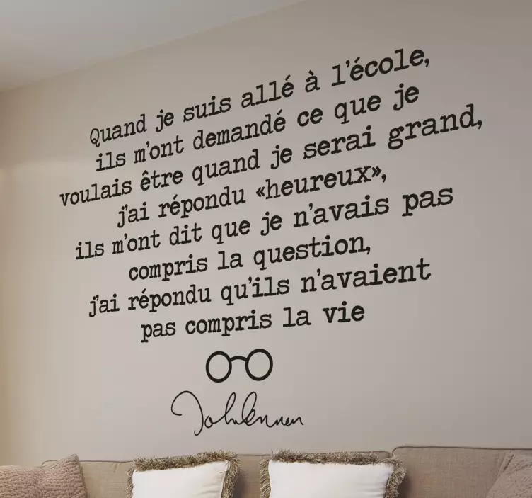 Sticker mural citation John Lennon - TenStickers