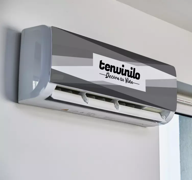 Sticker climatiseur gris avec logo personnalisé - TenStickers