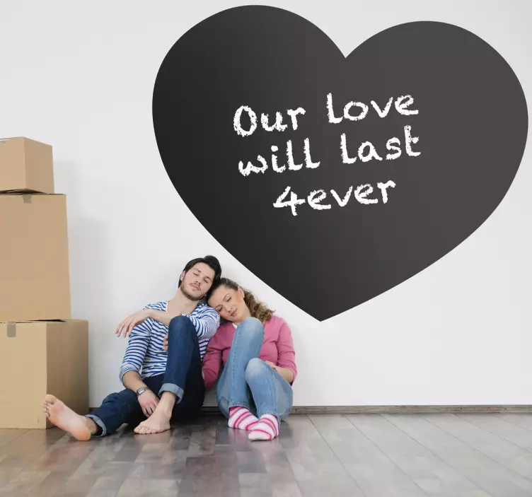 Sticker ardoise amour en forme de cœur - TenStickers