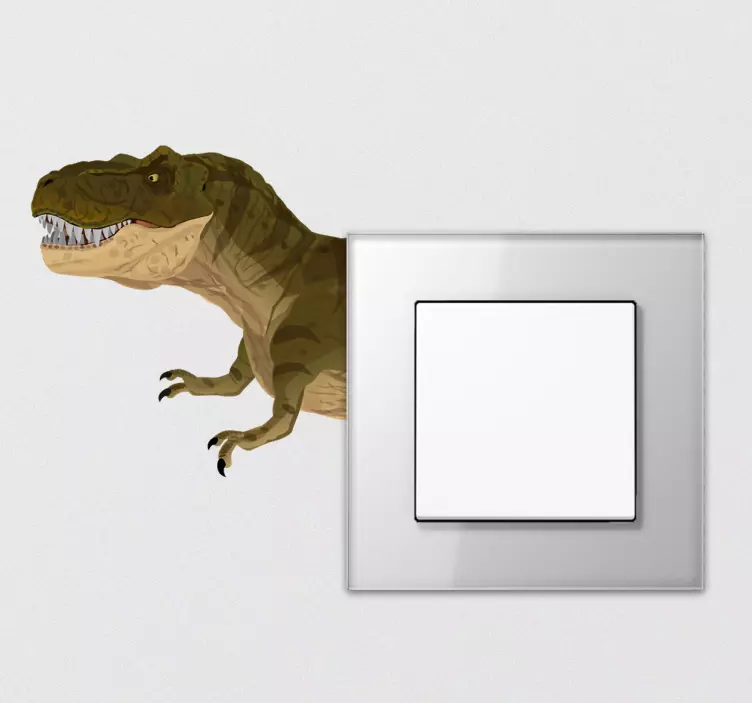 Sticker interrupteur dinosaure qui sort - TenStickers