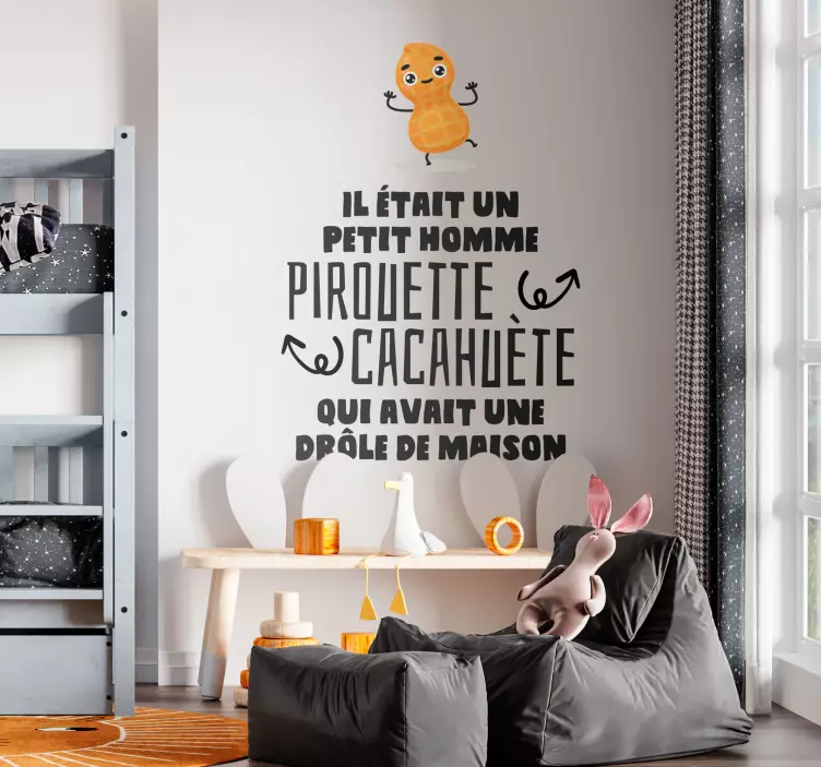Sticker Comptine enfance Pirouette cacahuète - TenStickers