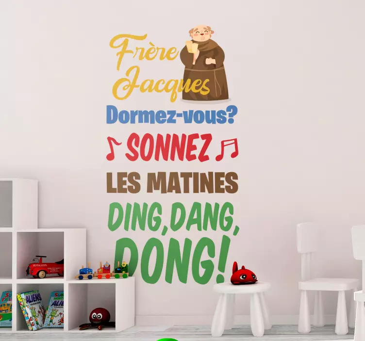 Sticker Comptine bébé Frère Jacques - TenStickers