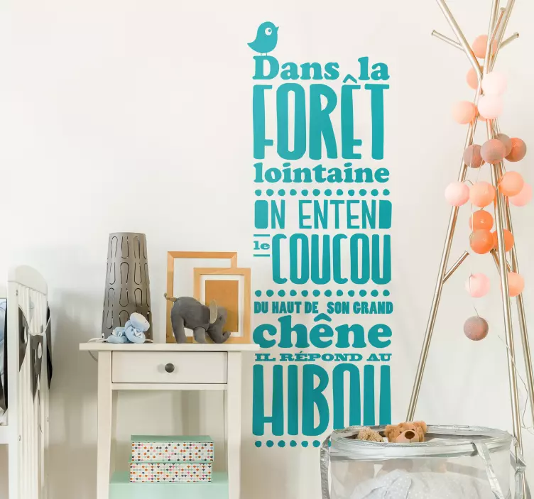 Sticker Comptine coucou hibou - TenStickers