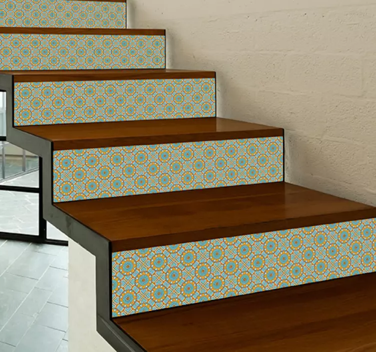 Sticker escalier effet mandala - TenStickers