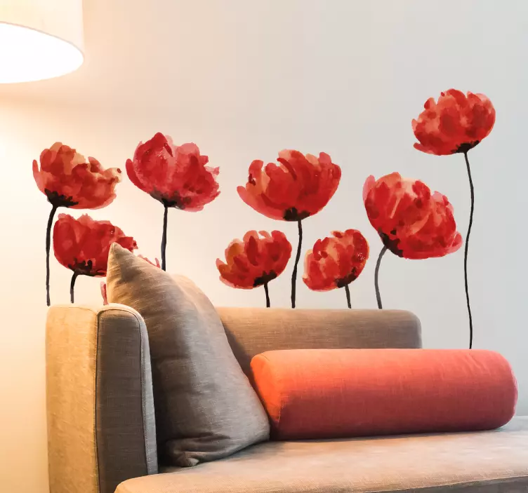 Sticker coquelicot aquarelle - TenStickers