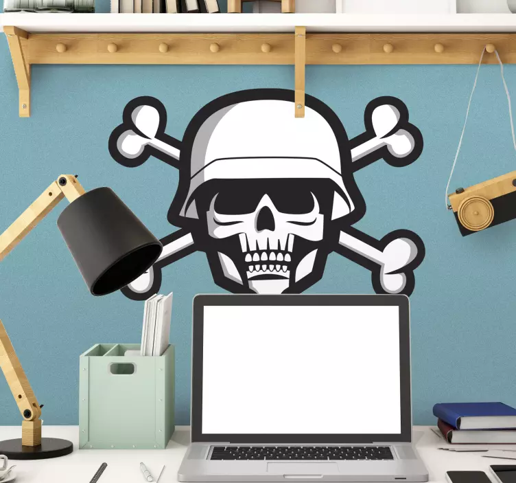 Sticker crâne militaire - TenStickers