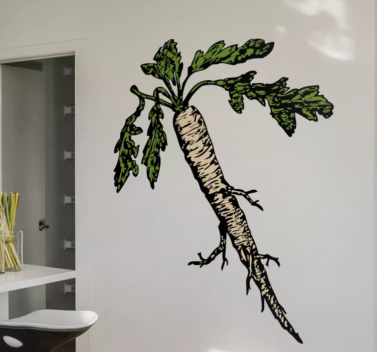 Sticker cuisine dessin carotte - TenStickers