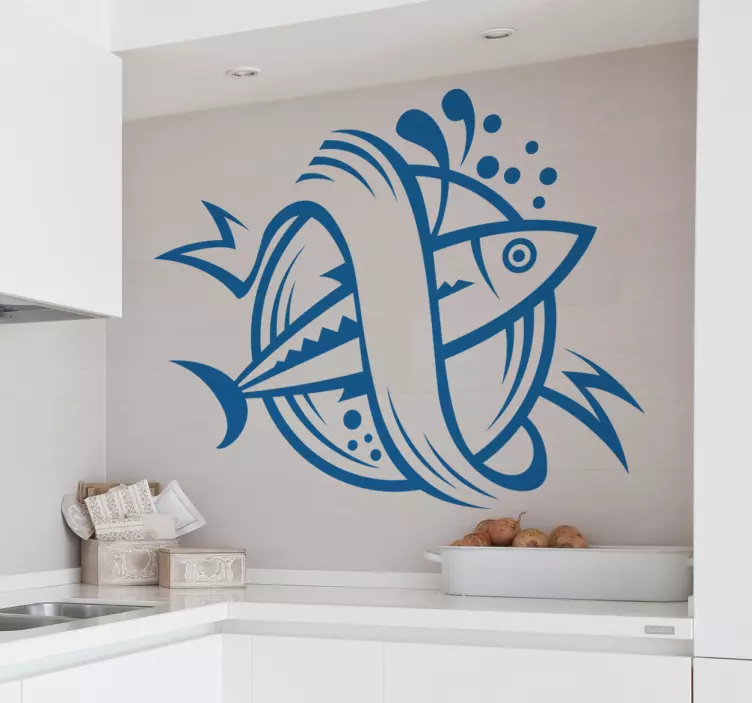 Sticker cuisine poisson frit - TenStickers