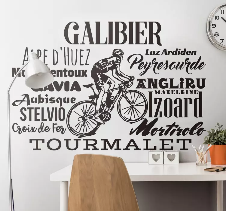 Sticker cyclisme sommets populaires - TenStickers