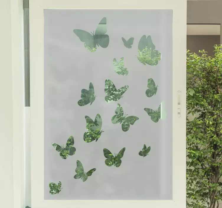 Sticker fenêtre plusieurs papillons volants - TenStickers