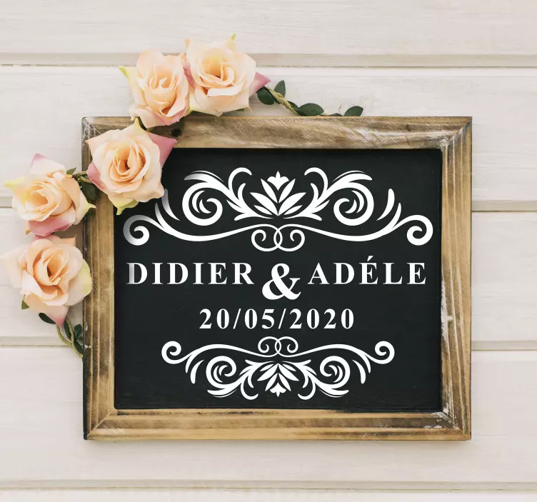 Sticker mariage couple et date - TenStickers